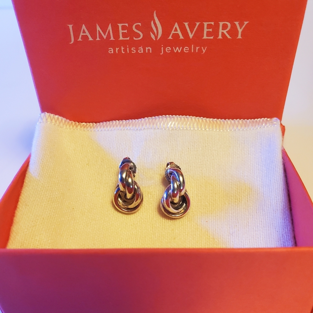 James Avery Retired Cascading Circles Ear Posts - image 2